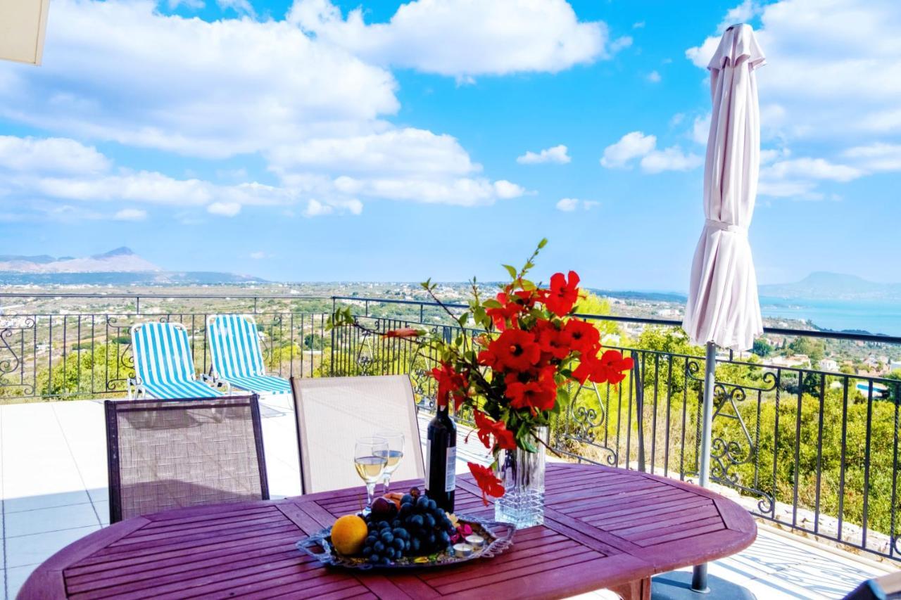 Villa Afroditi In Chania Near Airport With Private Pool, Free Wi-Fi, Souda Bay Views, Garden Oasis Κουνουπιδιανά Εξωτερικό φωτογραφία